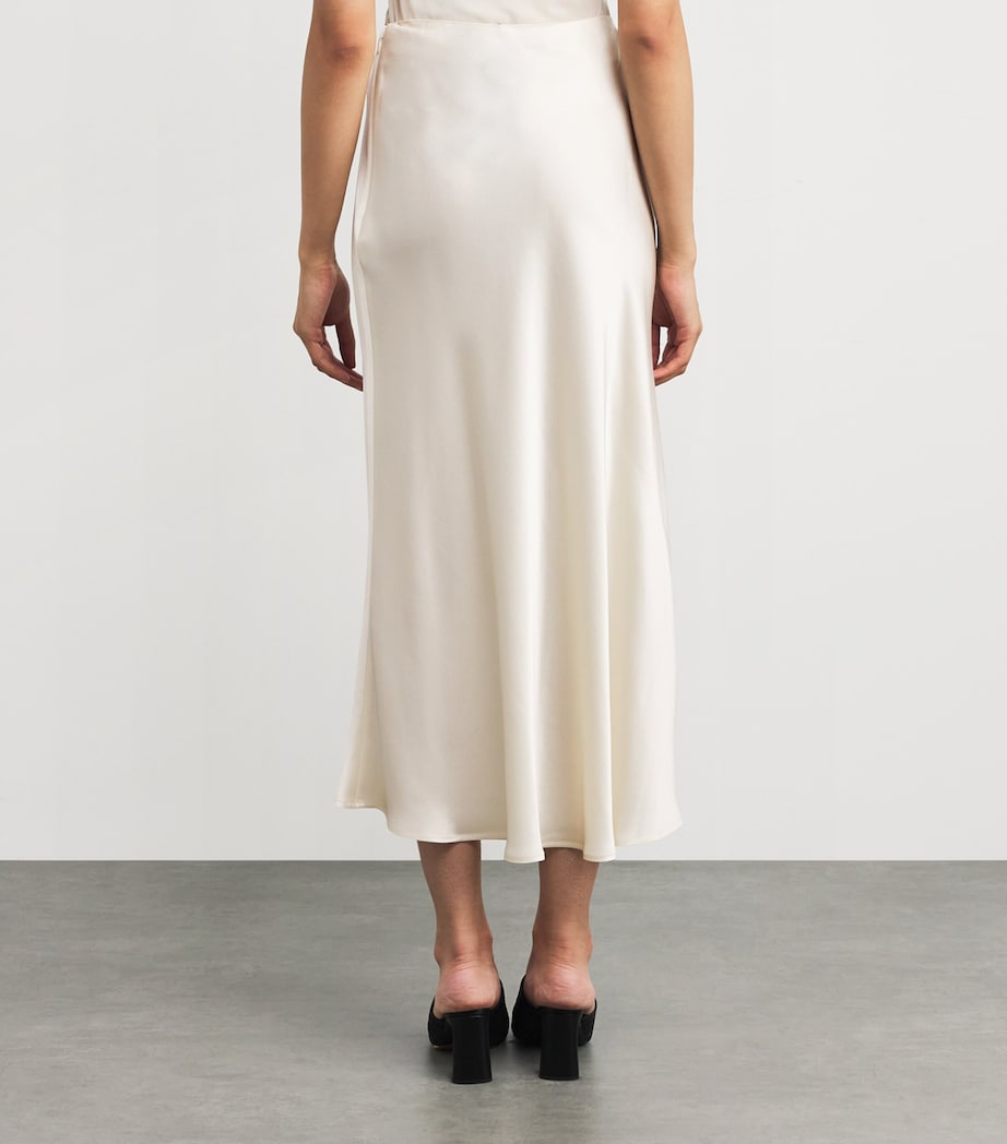Satin Midi Skirt 102 CREAM Image 4
