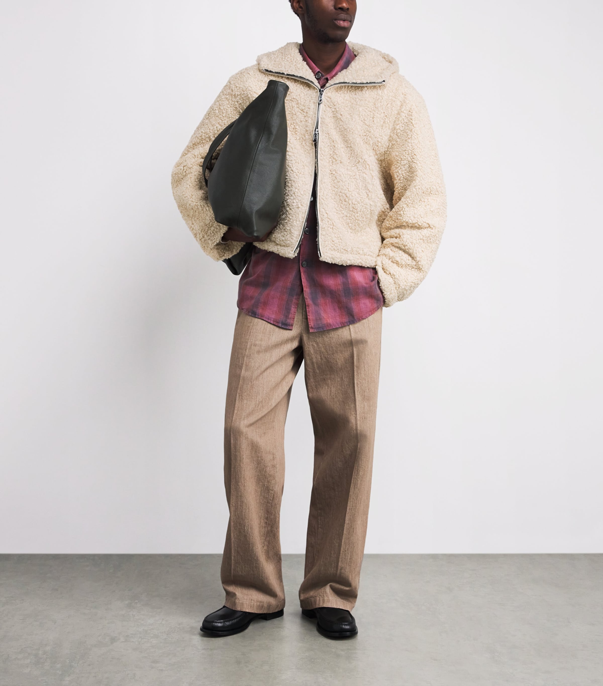 Faux Shearling Hooded Jacket VINTAGE WHITE 101 Image 2