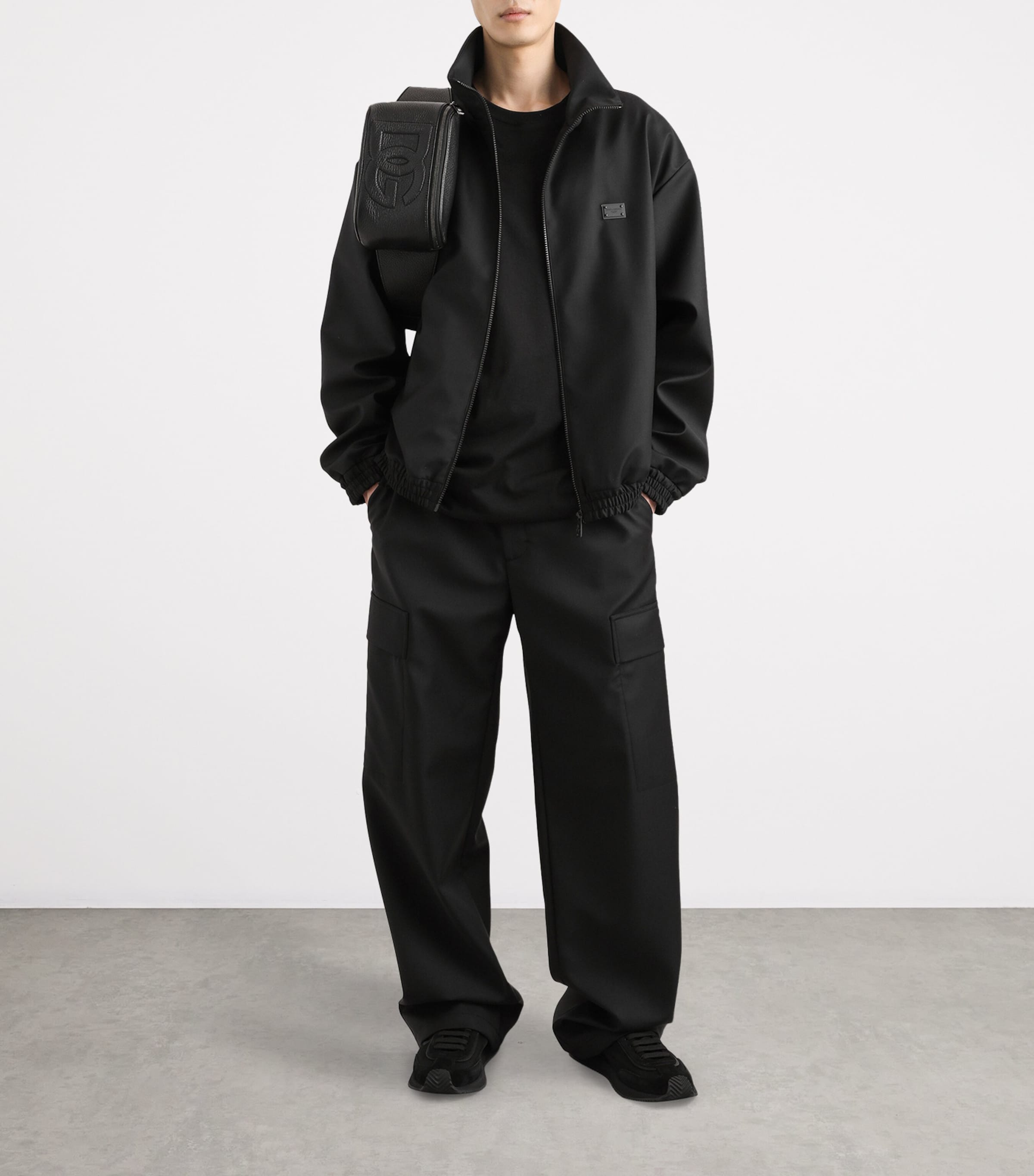 Virgin Wool Tailored Trousers N0000-BLACK Image 2