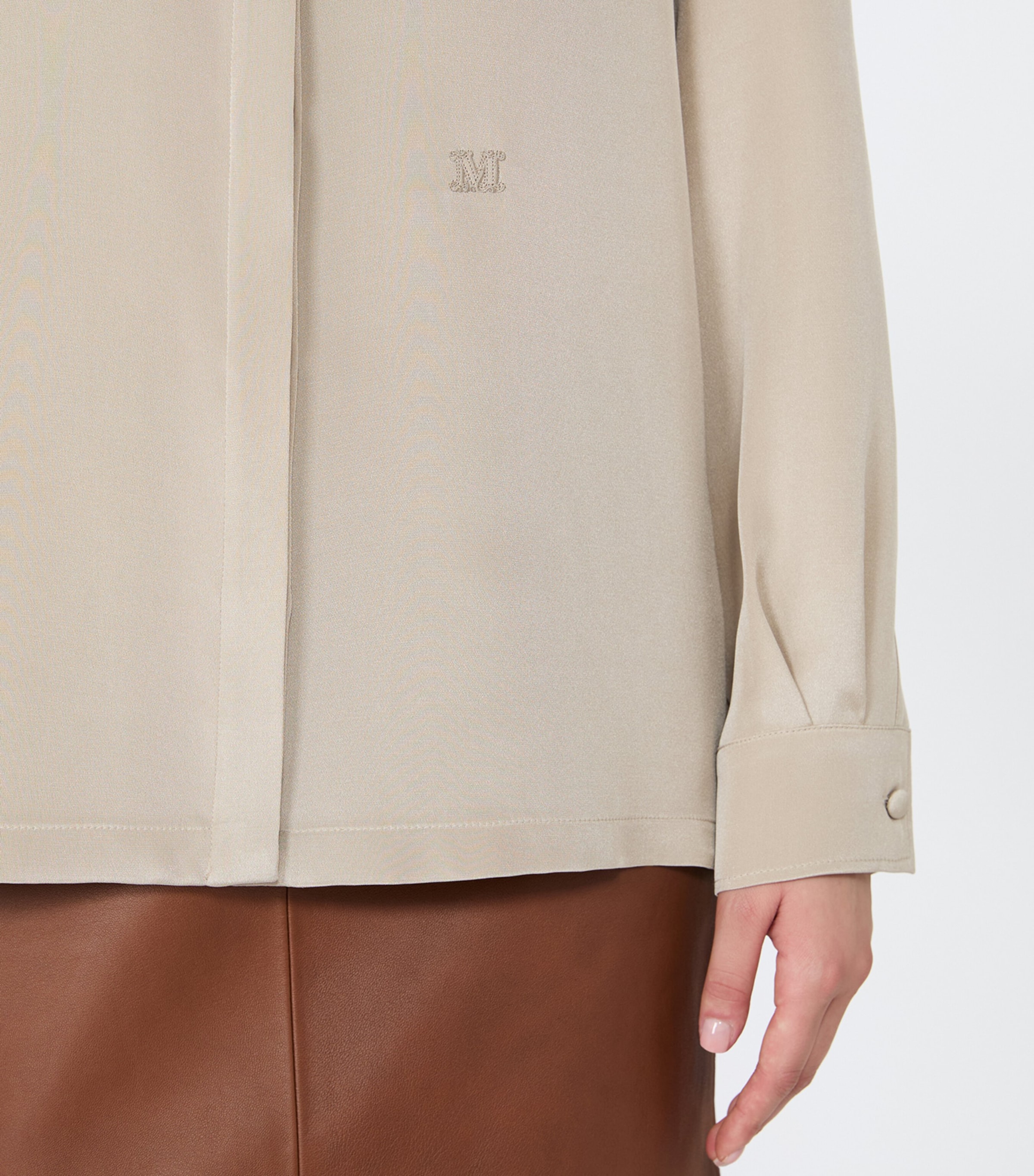 Max Mara Womens Silk Shirt Stone Image 5