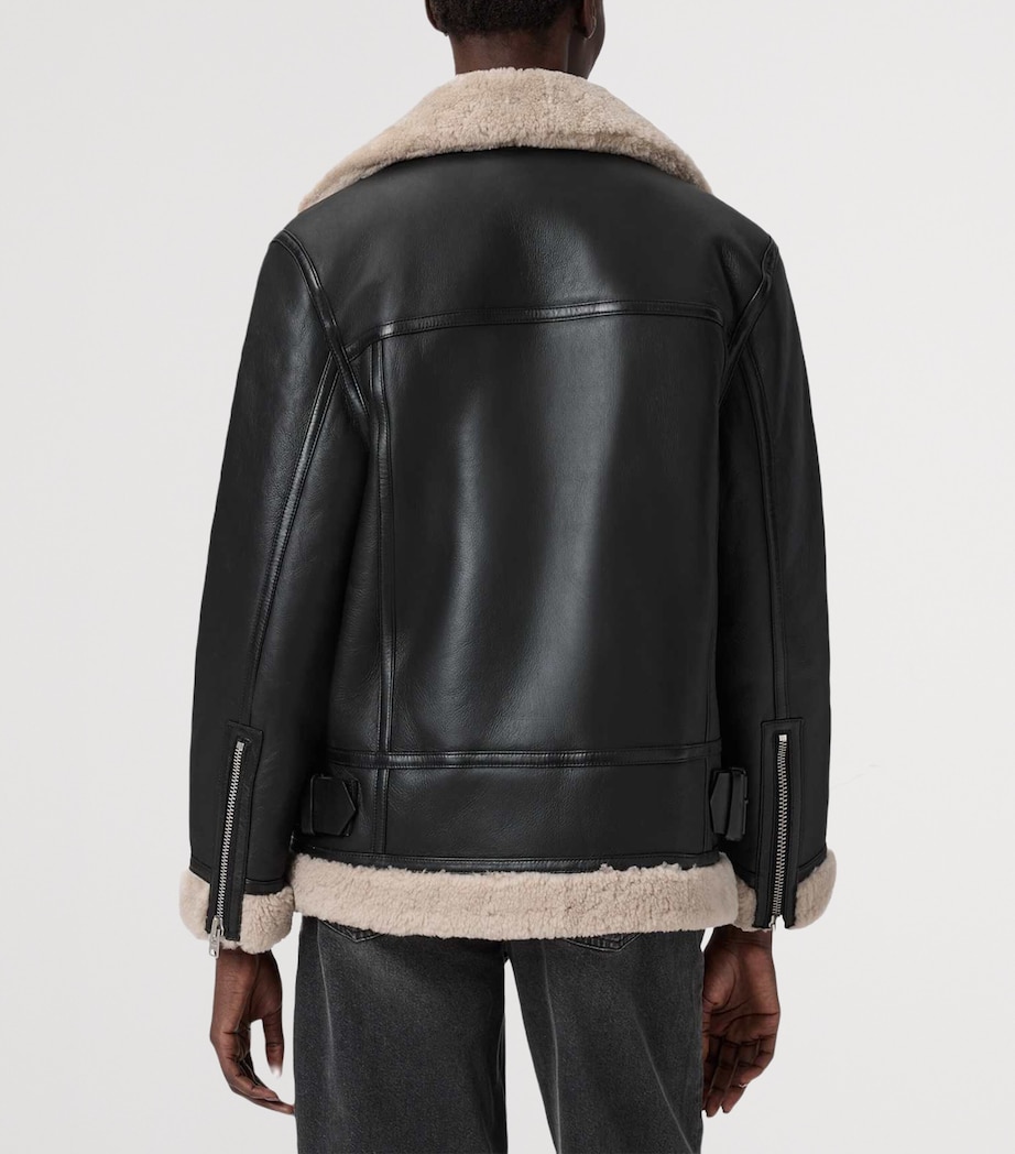 Shearling Sola Leather Jacket BLACK/NATURAL Image 5