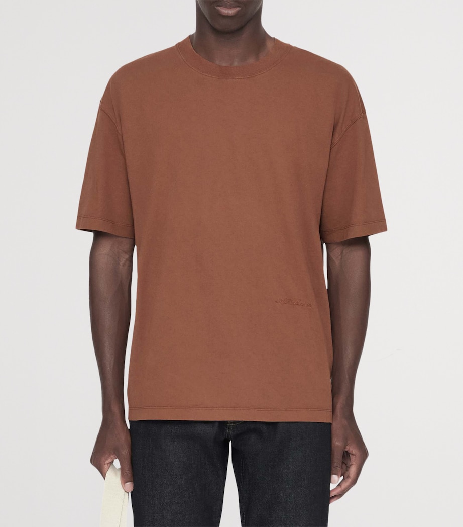 AllSaints Mens Organic Cotton Maddox T-Shirt Rust Orange Image 3