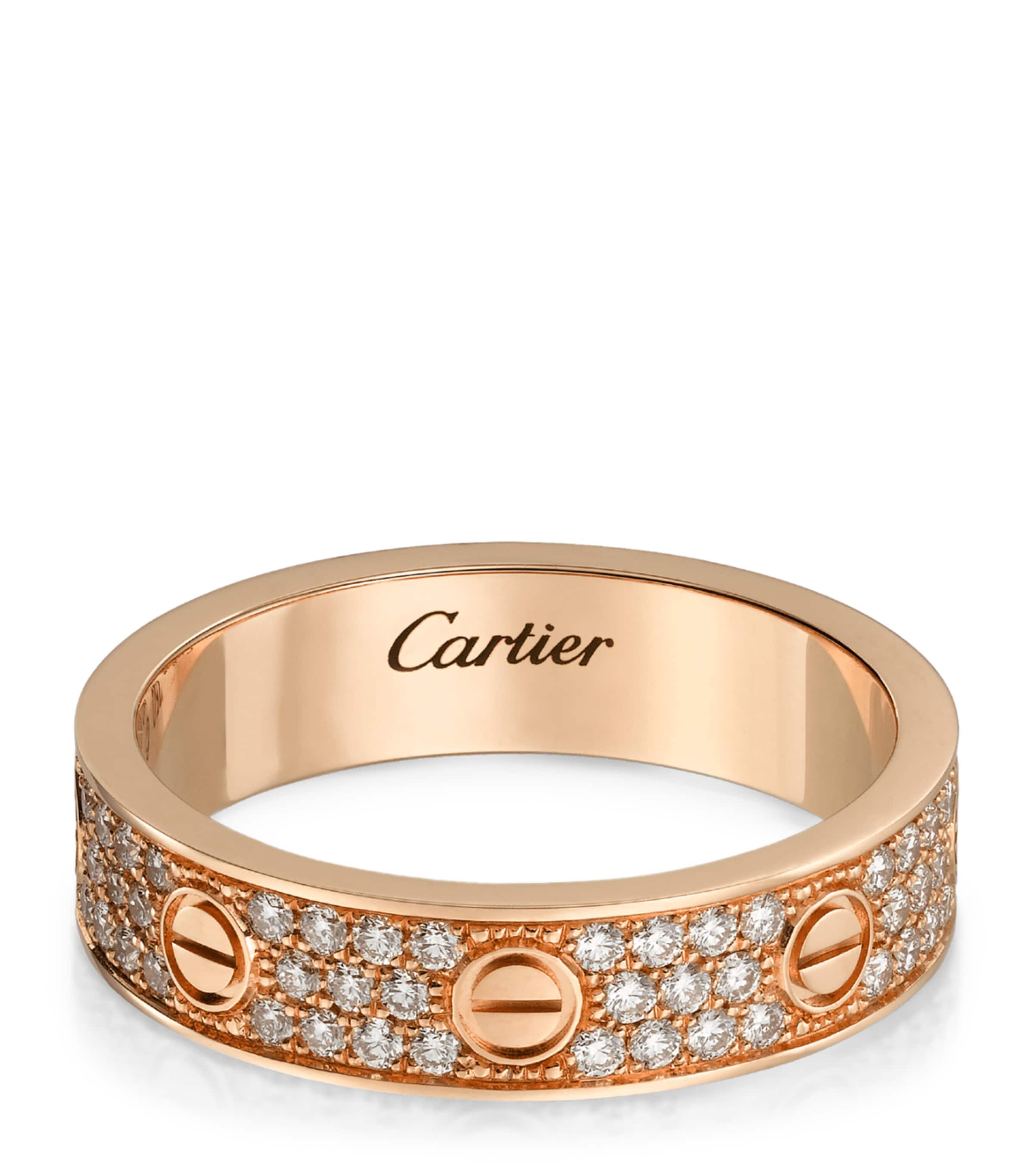 Rose Gold and Diamond-Paved LOVE Wedding Band MULTI Image 4