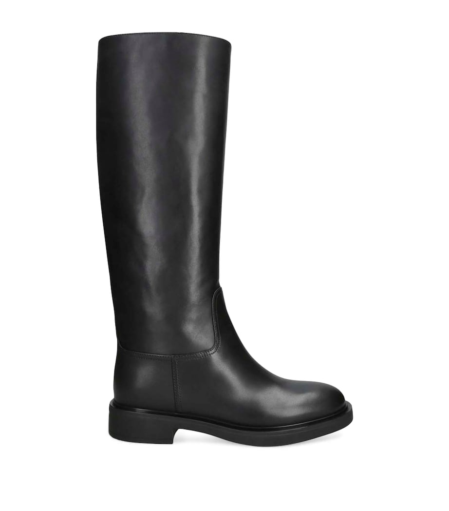 Leather Ascott Knee-High Boots BLACK Image 1