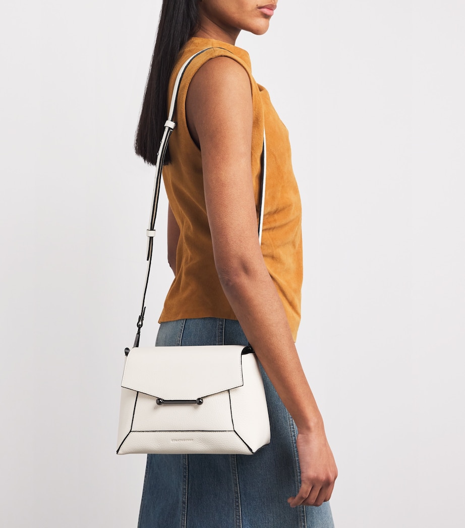 Leather Mosaic Top-Handle Bag 975 WHITE Image 5