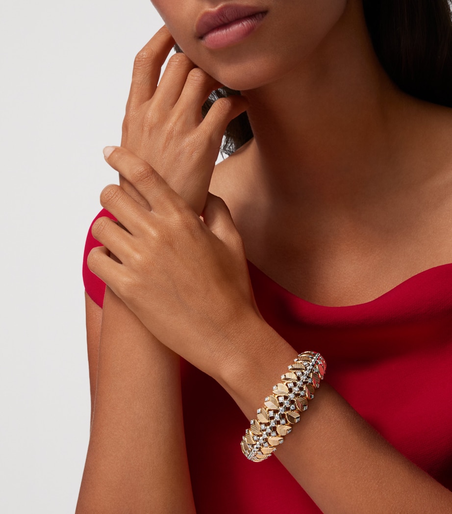 Yellow Gold, White Gold and Diamond Grain de Café Bracelet YELLOW GOLD Image 2