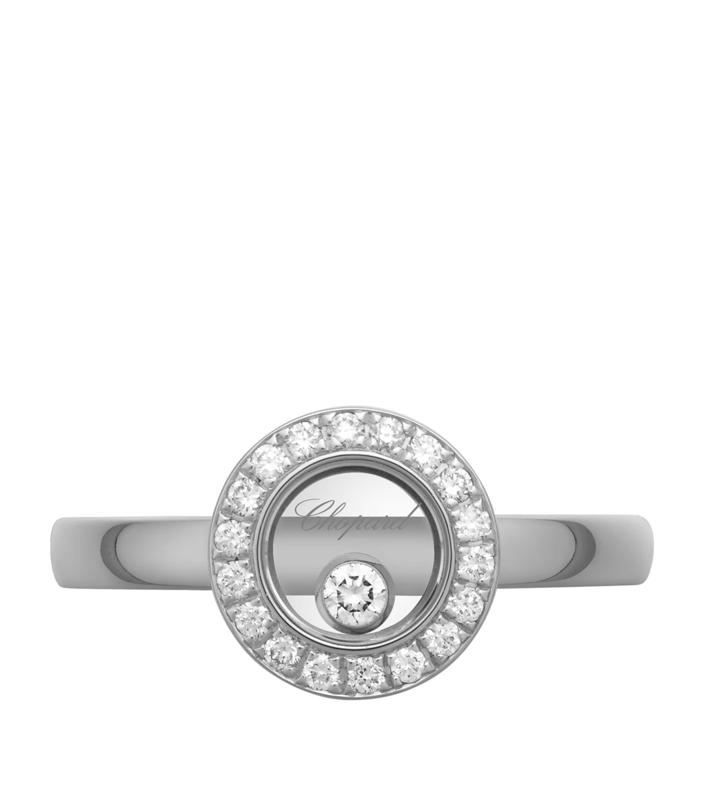 White Gold and Diamond Happy Diamonds Icons Ring Image 3