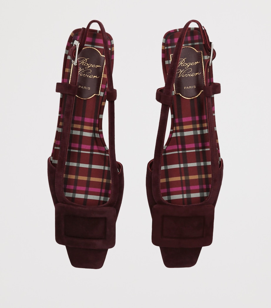 Roger Vivier Suede Belle Vivier Slingback Pumps 25 Wine Image 3