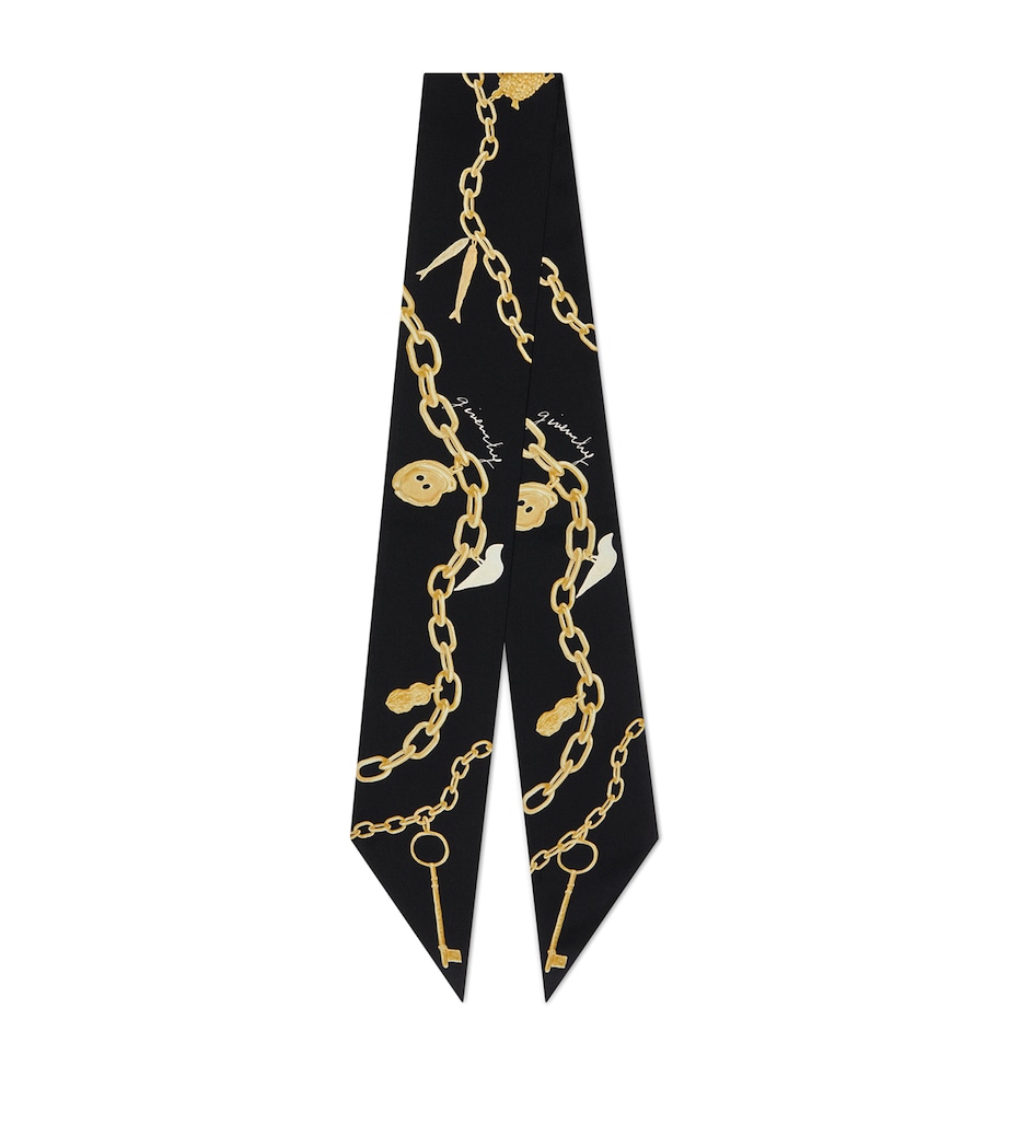 Givenchy Silk Printed Skinny Scarf Black Image 1