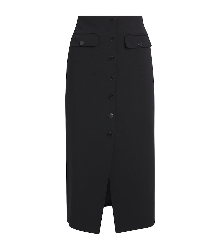 Claudie Pierlot Womens Button-Front Midi Skirt Black Image 1