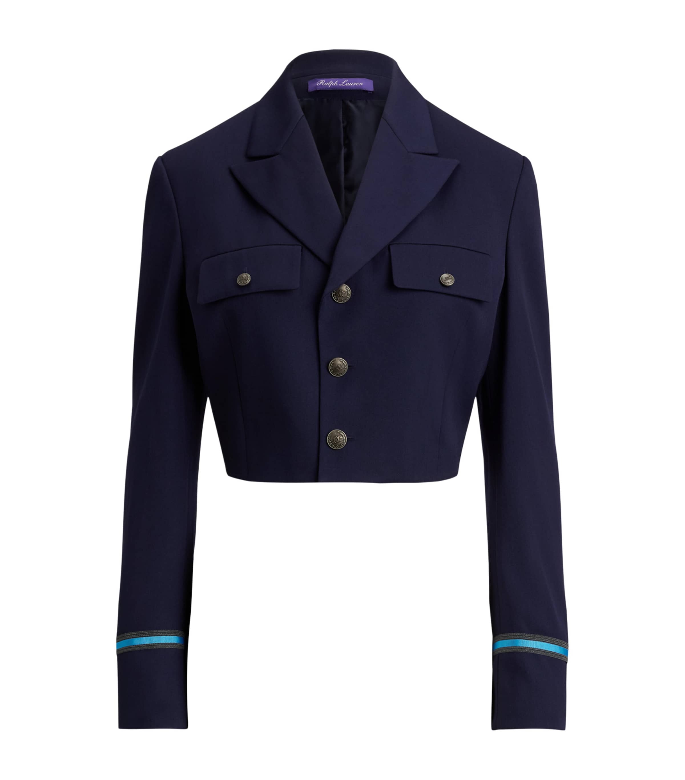 Ralph Lauren Collection Womens Cashmere-Blend Drawstring Hoodie Navy Image 1
