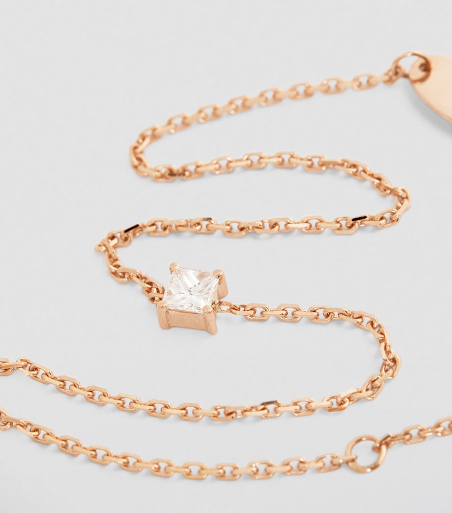 Rose Gold and Diamond Princesse Chain Bracelet RG RED THREAD Image 5