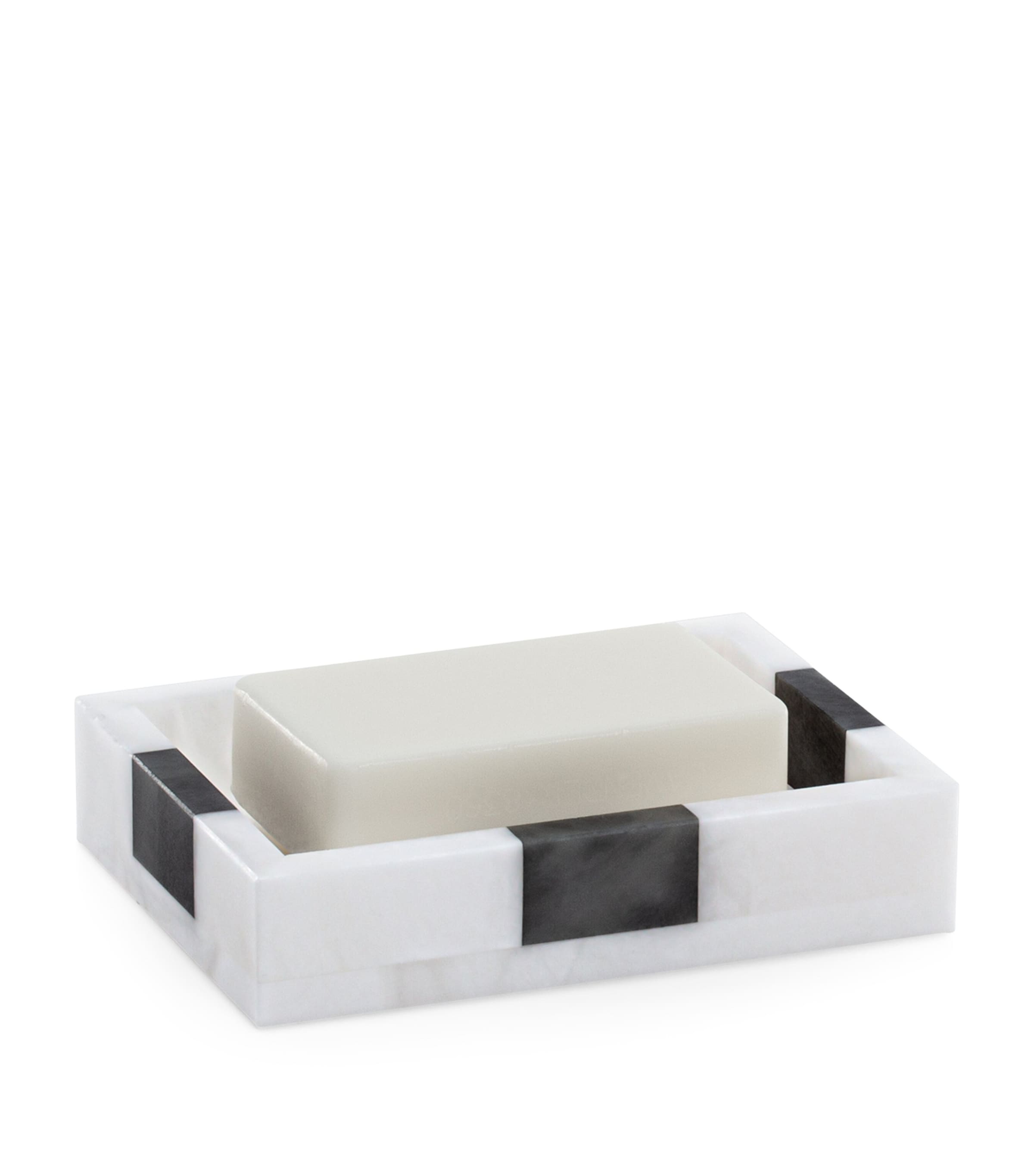 Alabaster Banda Soap Dish WHITE/CHARCOAL Image 2