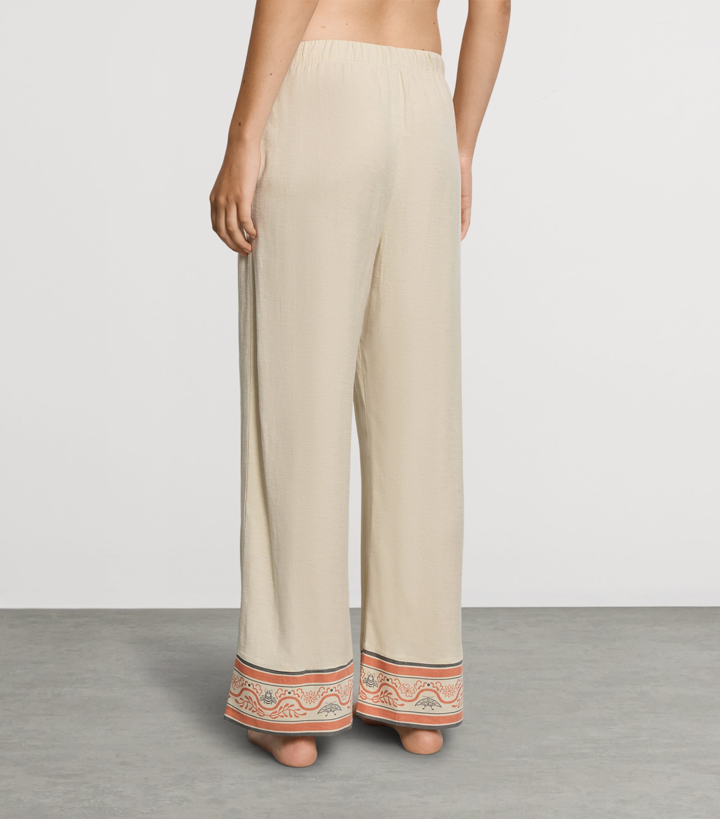 Hanro Womens Printed-Hem Casuals Cropped Trousers Oyster Gray Image 3
