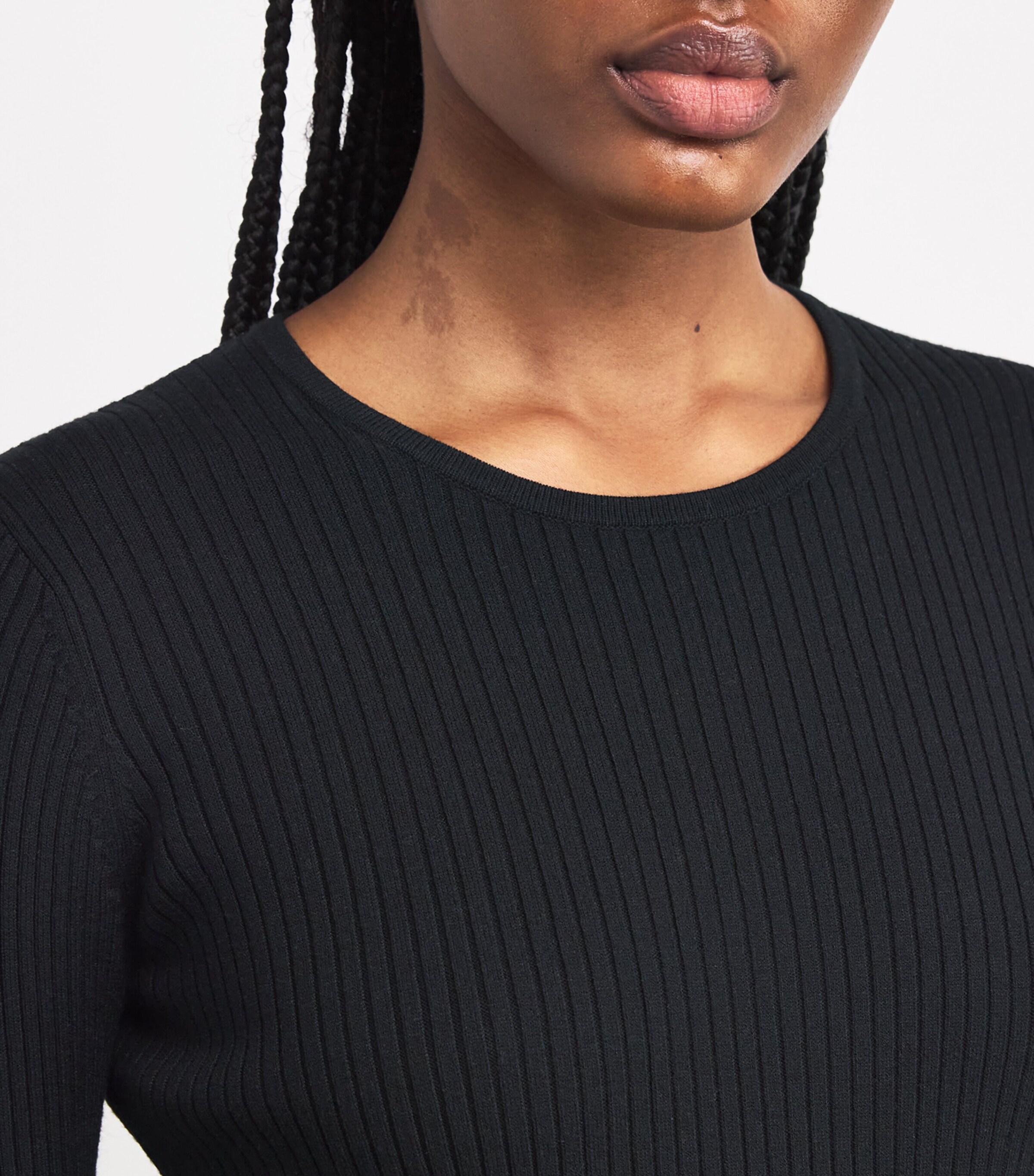 Ribbed Knitted Midi Dress BLACK Image 6