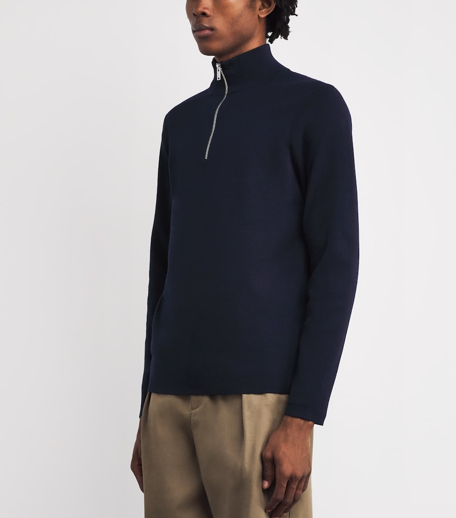 Wool Zip Sweater MIDNIGHT BLUE Image 3