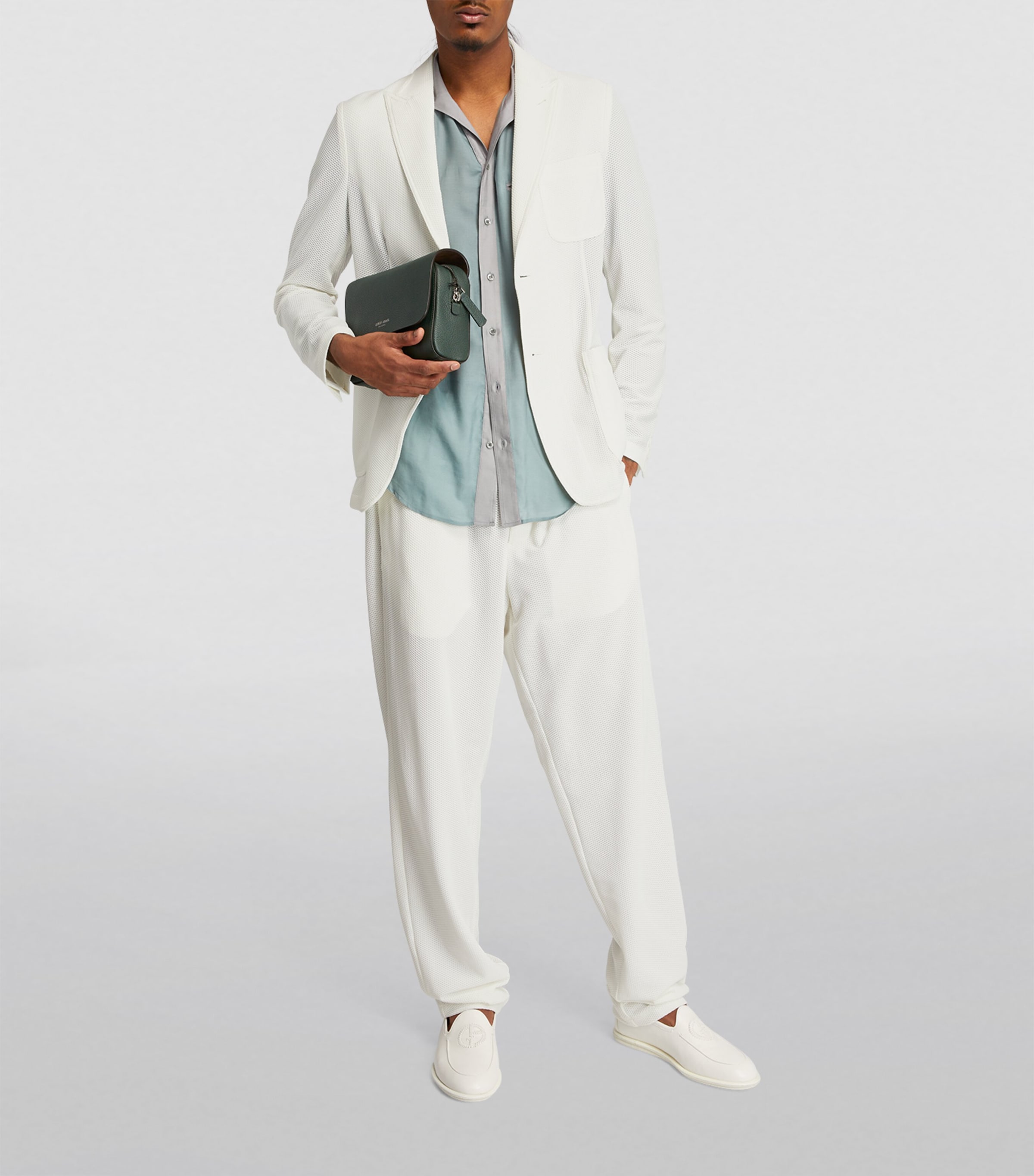 【関税&送料込】Giorgio Armani Jersey Blazer With All-Over S Giorgio Armani One-Button Jersey Raffia Blazer | Neiman Marcus