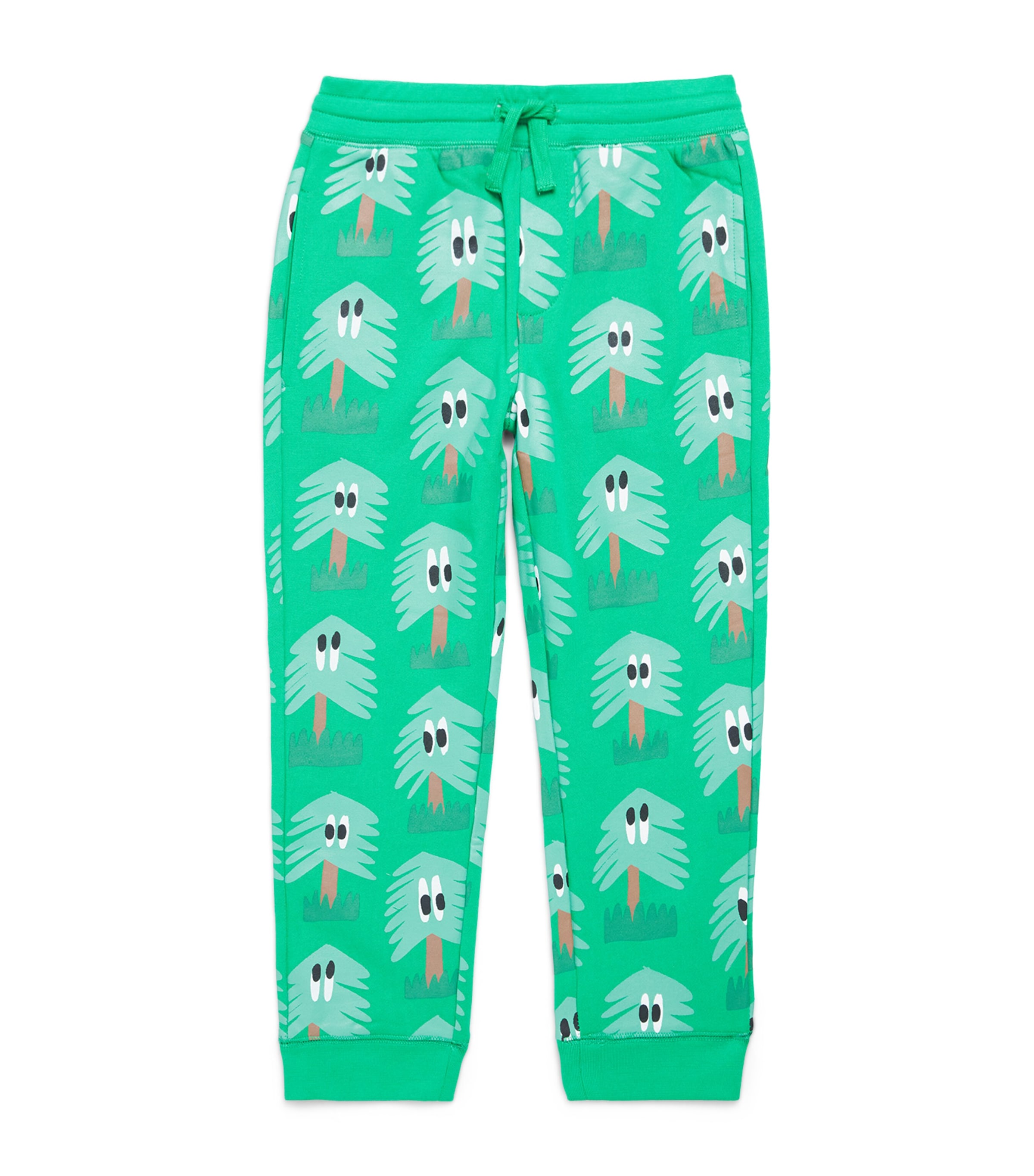 Stella Mccartney Organic Cotton Tree Print Sweatpants In Green