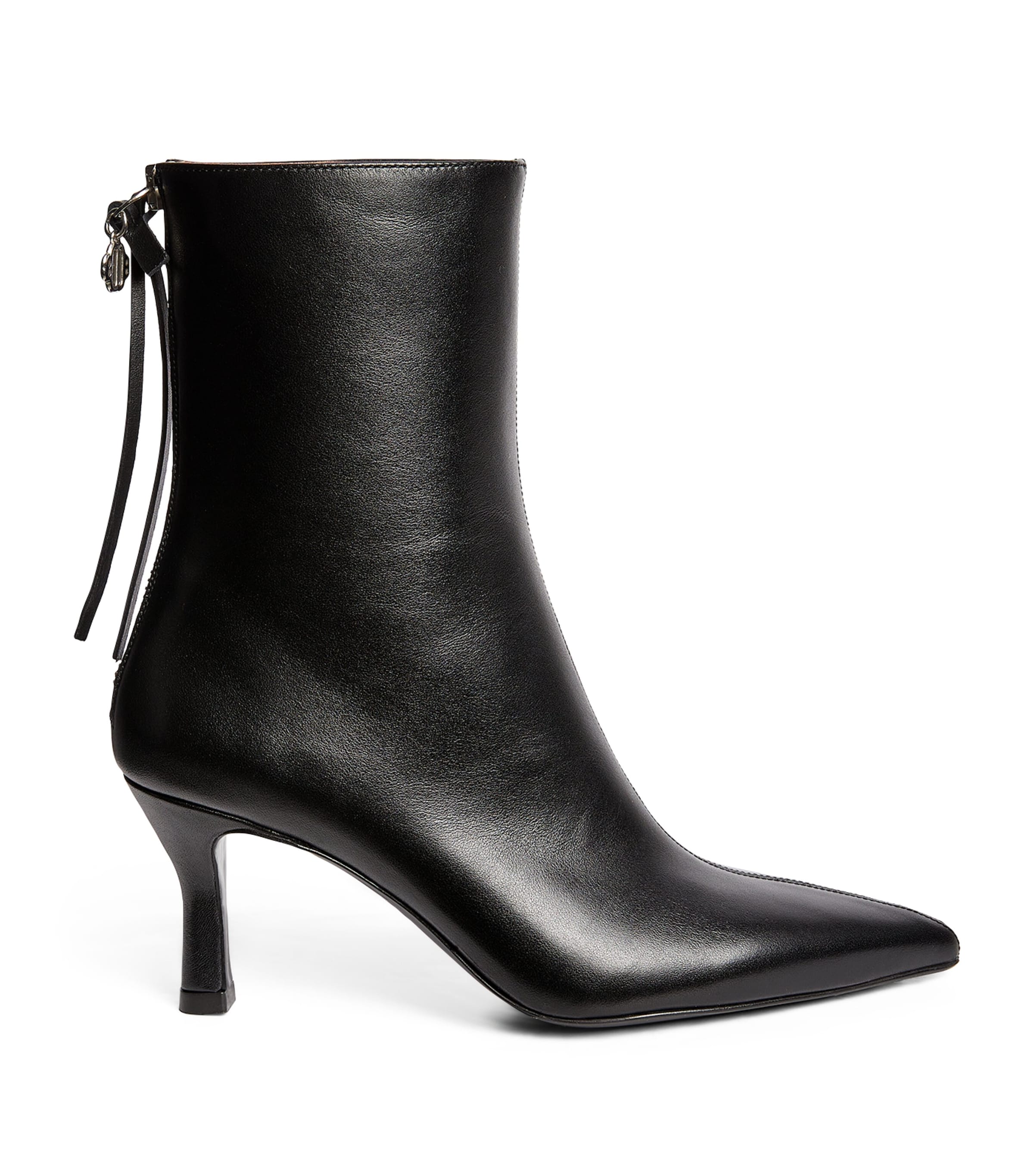 Shop Maje Leather Ankle Boots 75 In Black