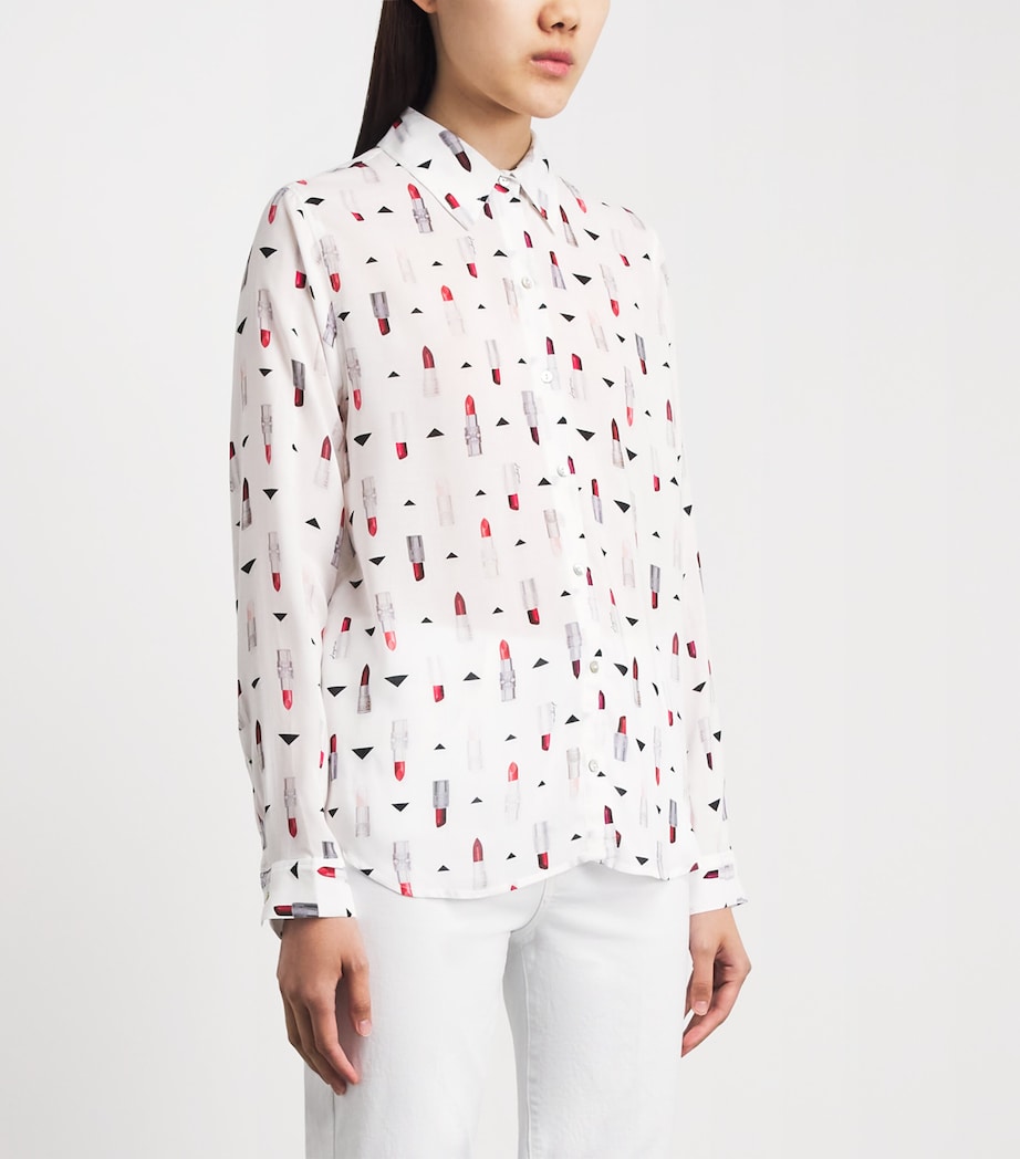 L'Agence Womens Lipstick Print Holly Shirt Lipp Ivry Mlti Lpstk Image 4