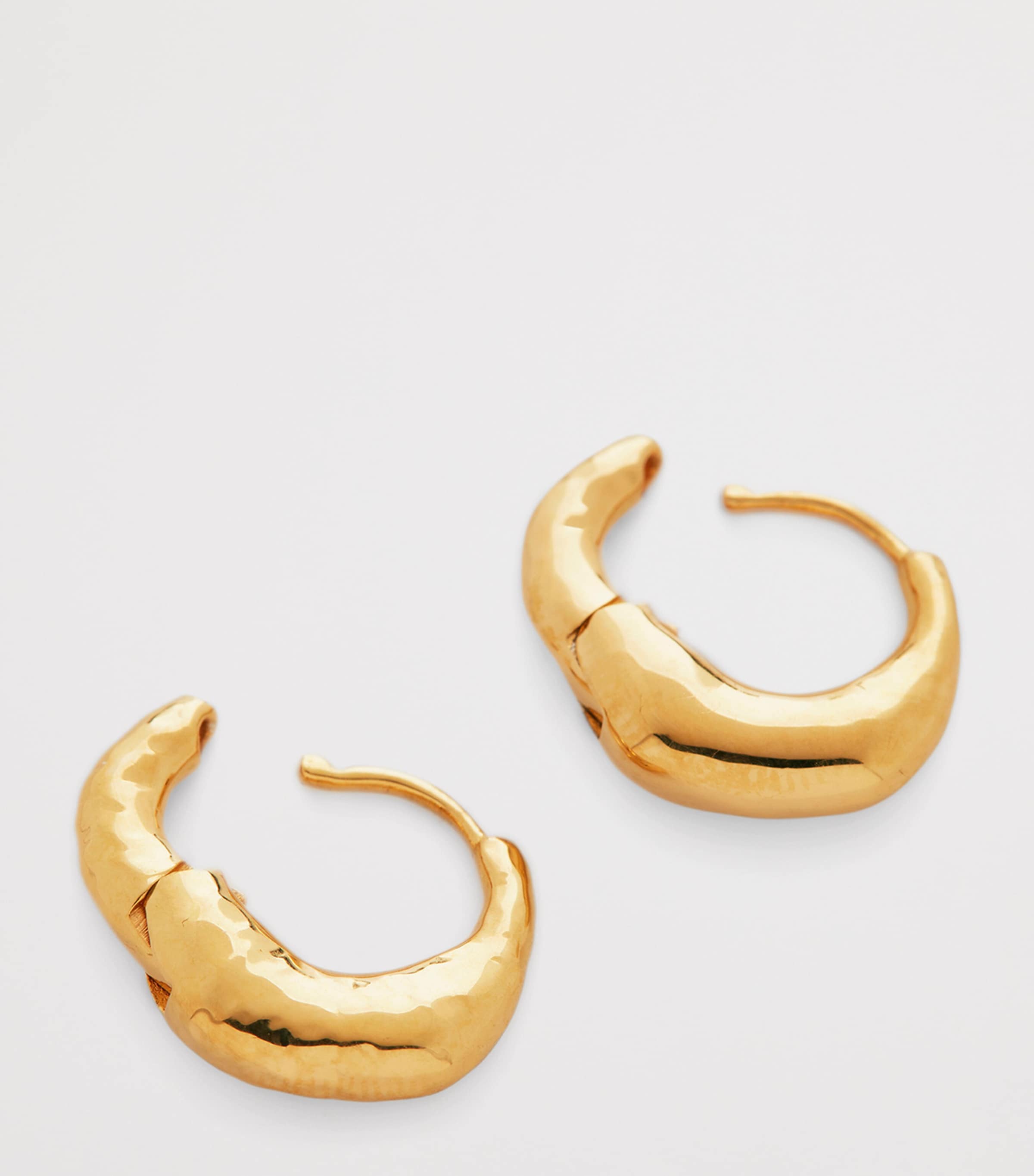 Monica Vinader Gold Vermeil Deia Huggie Earrings Gold Vermeil Image 3