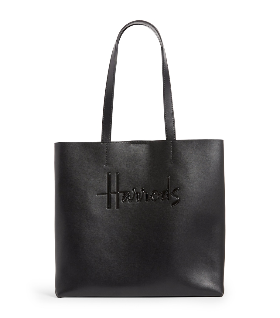 Harrods Medium Leather Kensington Tote Bag Blue Image 1