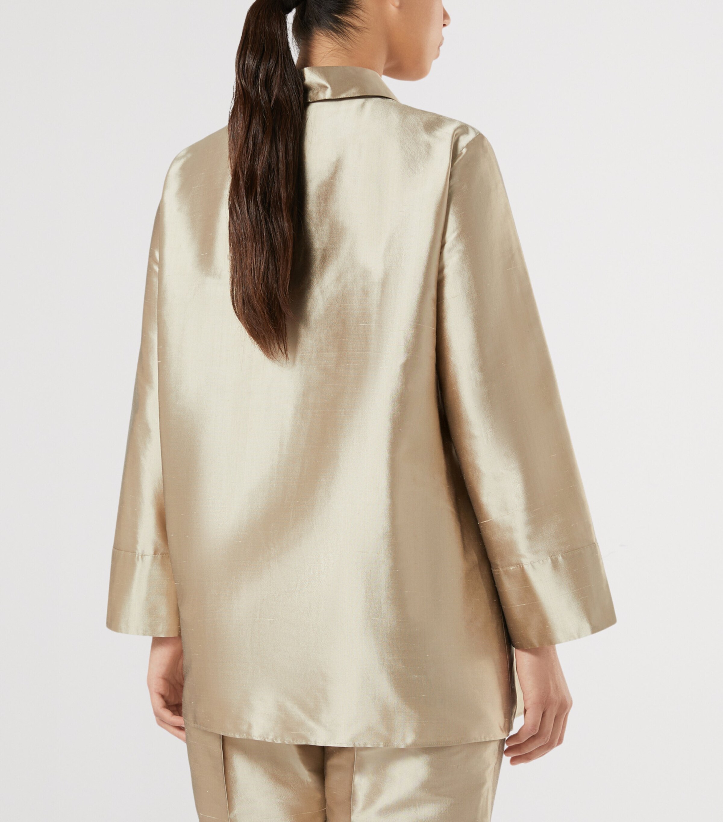 Marina Rinaldi Womens Silk Shirt Hazelnut Brown Image 4