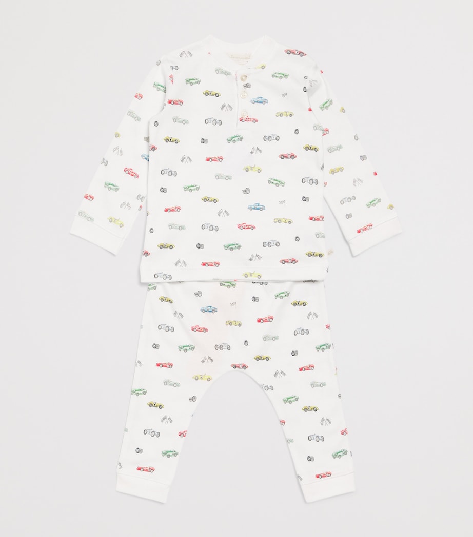 Marie-Chantal Race Car Print Pyjama Set (3-24 Months) Ivory/imperial Blue Image 3