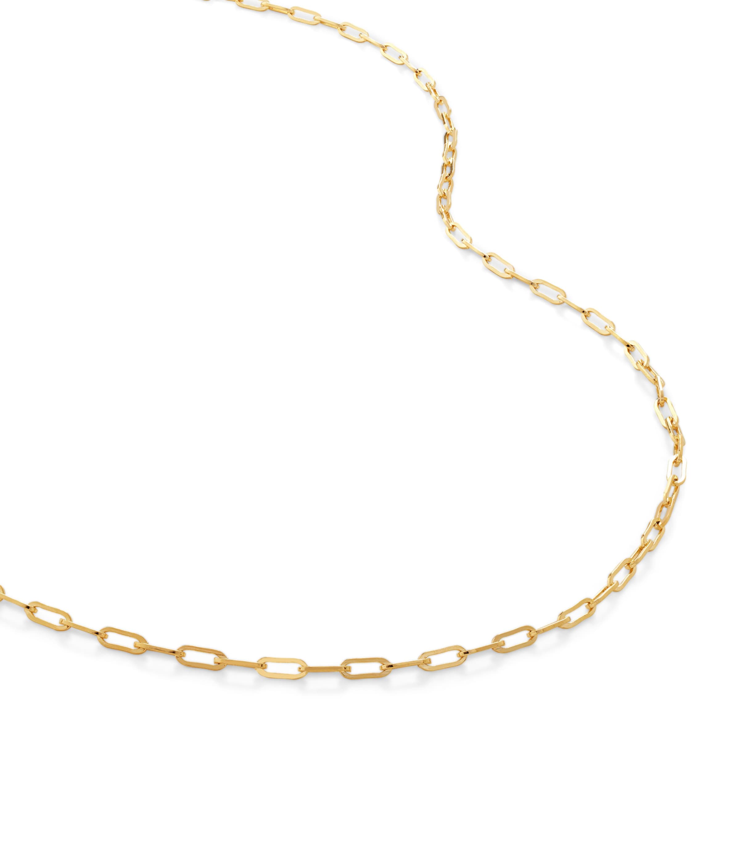 Monica Vinader Gold Vermeil Paperclip Chain Necklace In Brown