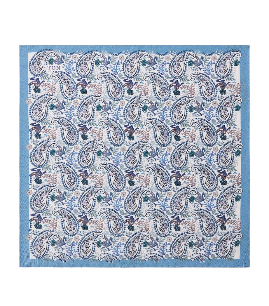 Silk Paisley Pocket Square LIGHT BLUE Image 1