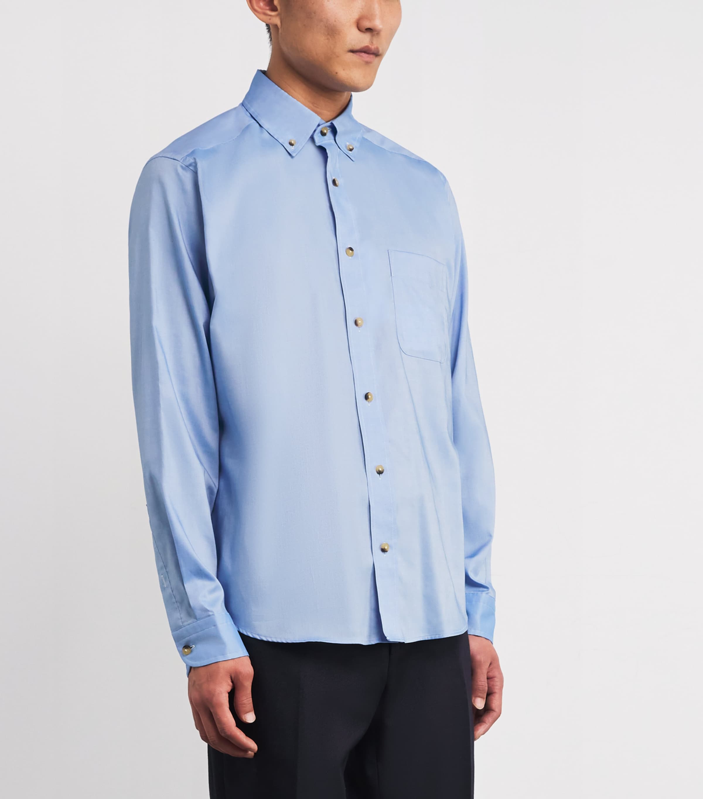 Organic Cotton Oxford Shirt 26 BLUE Image 3