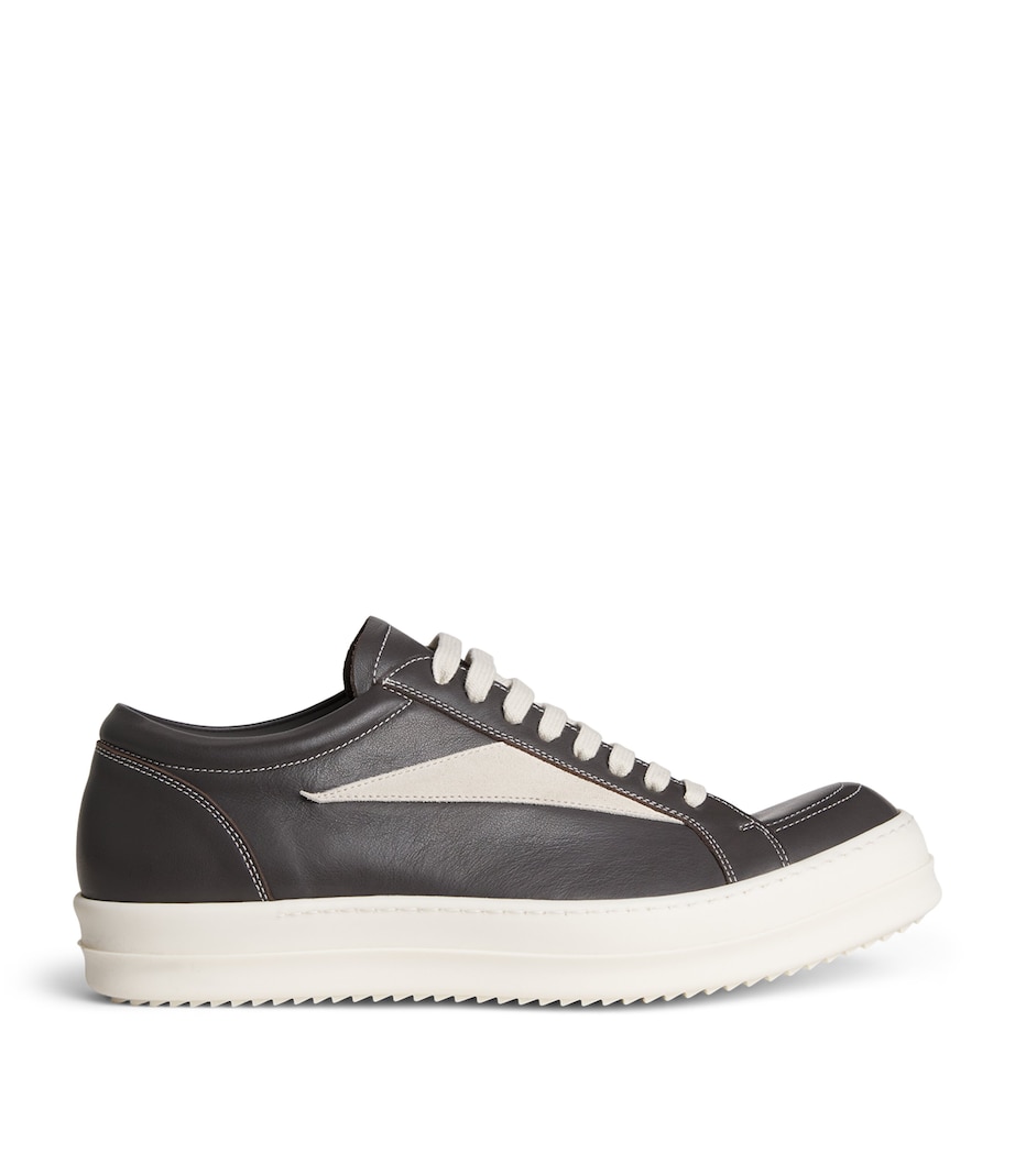 Rick Owens Leather Vintage Sneakers Drkdust/milk Image 1