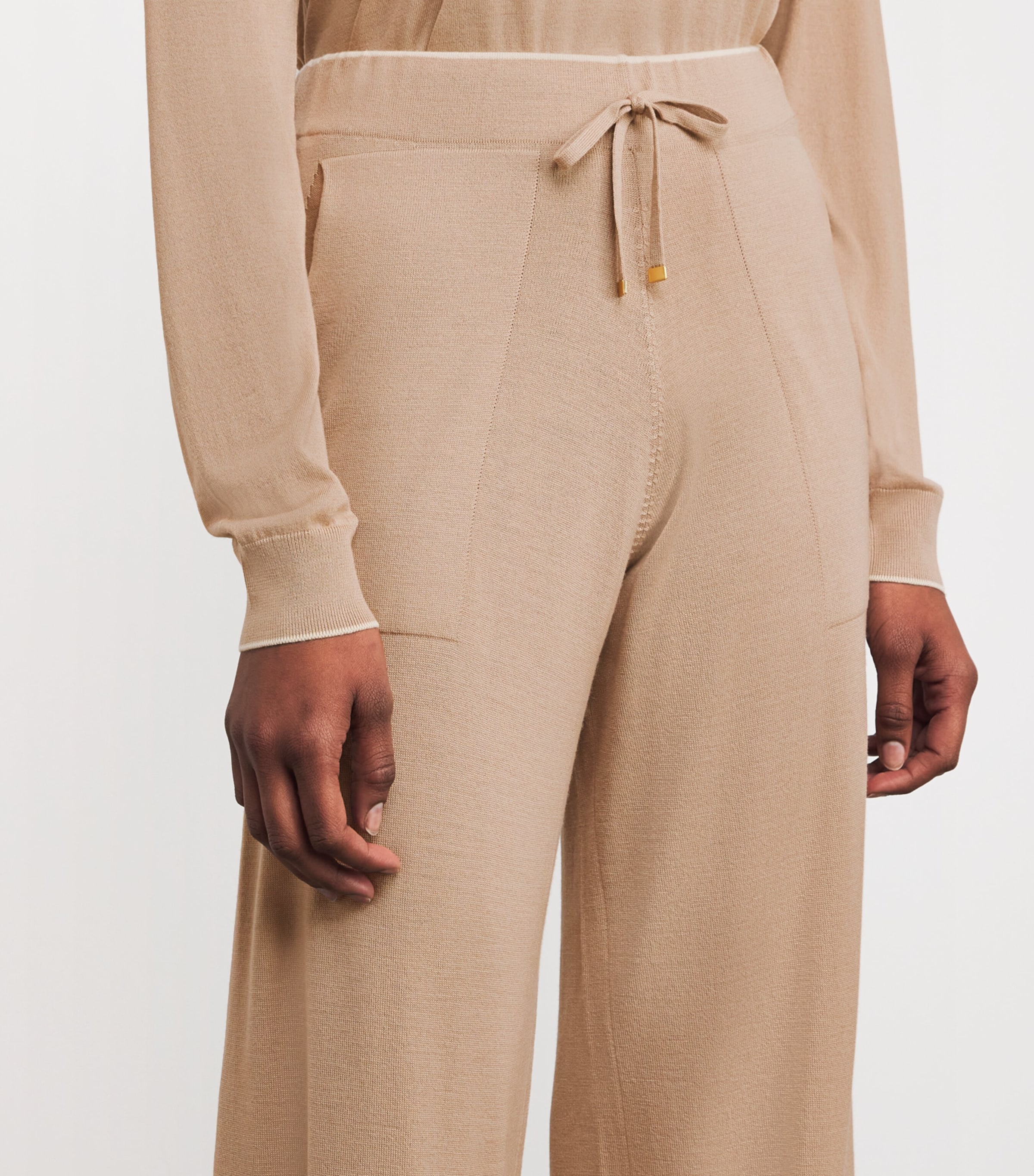 Wool Drawstring Trousers CAMMELLO, SABBIA Image 6