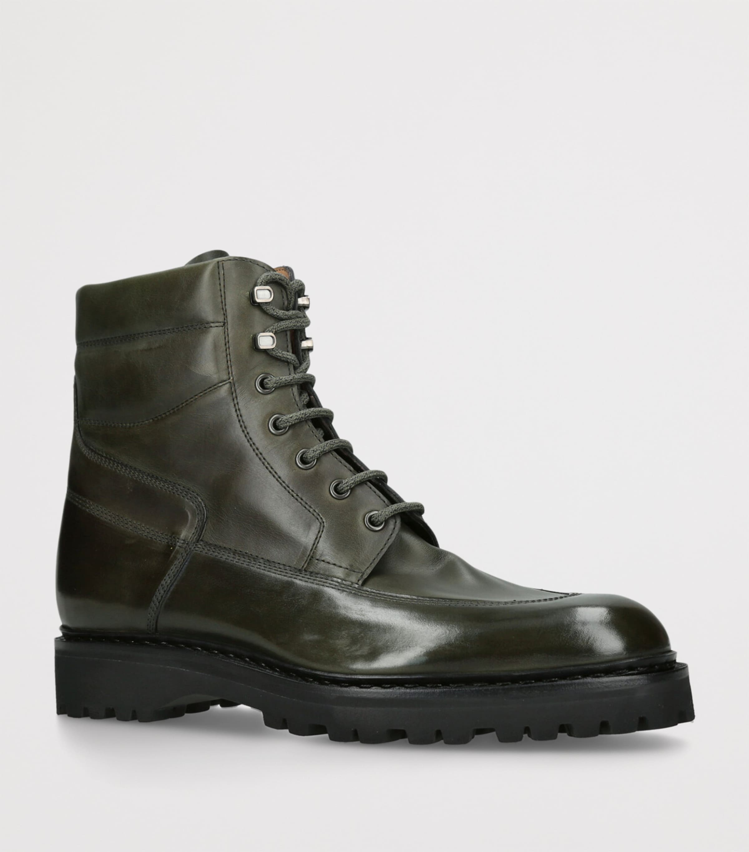 Leather Peak Boots DARK GREEN Image 3
