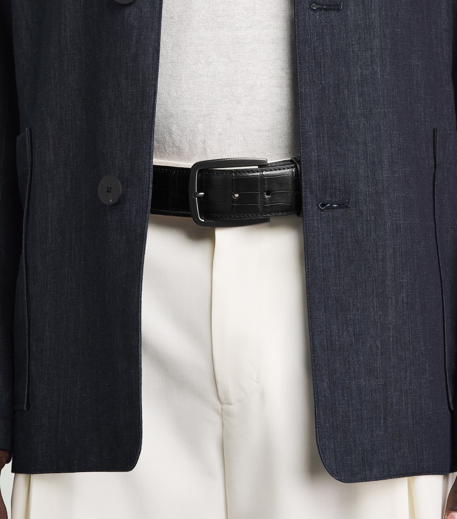 Elliot Rhodes Alligator Leather Belt Black Image 2