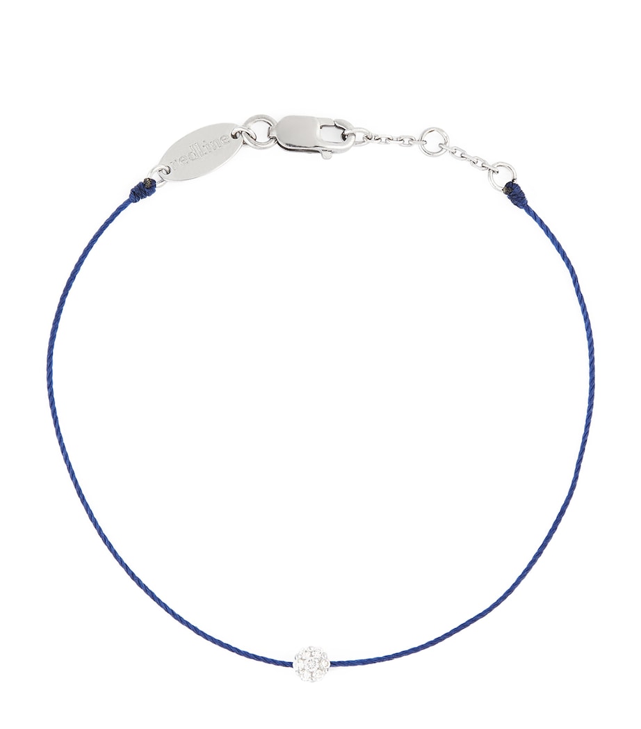 White Gold and Diamond Illusion Bracelet WG 54 NAVY THREAD Image 1
