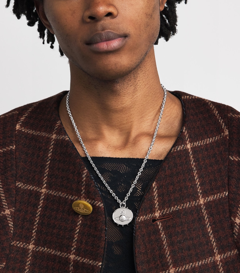 Chester Orb Pendant Necklace P019 PLATINUM Image 2