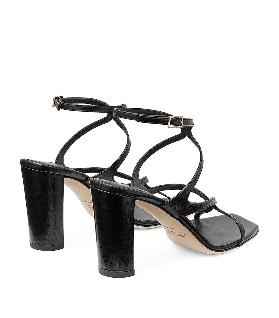 Azie 85 Leather Heeled Sandals BLACK Image 2