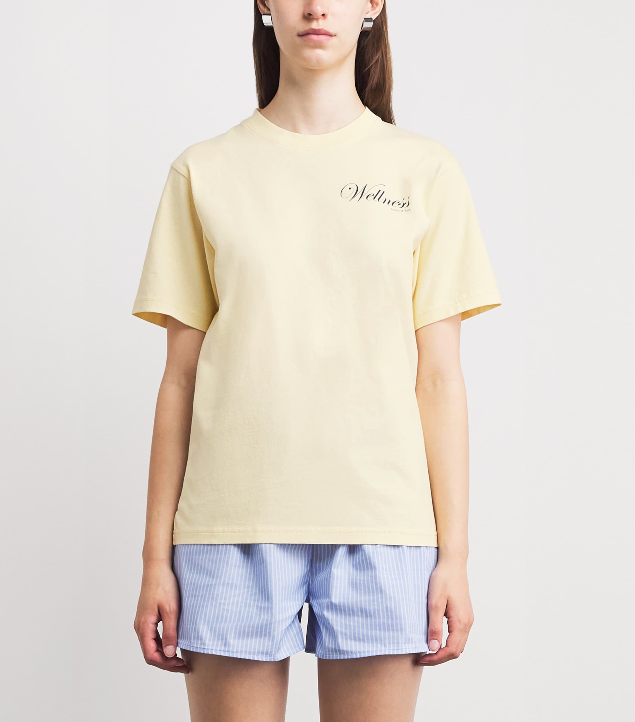 Sporty & Rich Womens Cotton Graphic T-Shirt Almond Navy Image 4