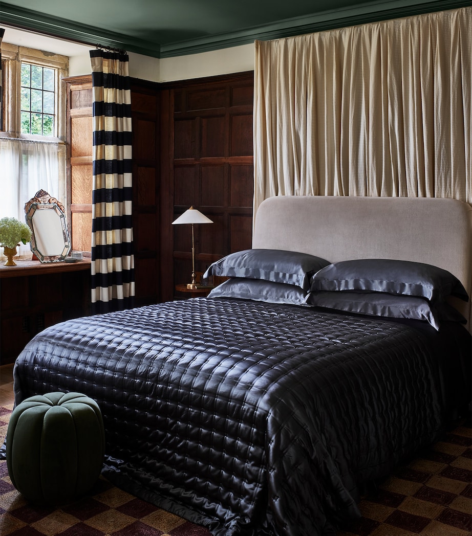 Gingerlily Silk Double Duvet Cover (200cm x 200cm) Charcoal Image 2