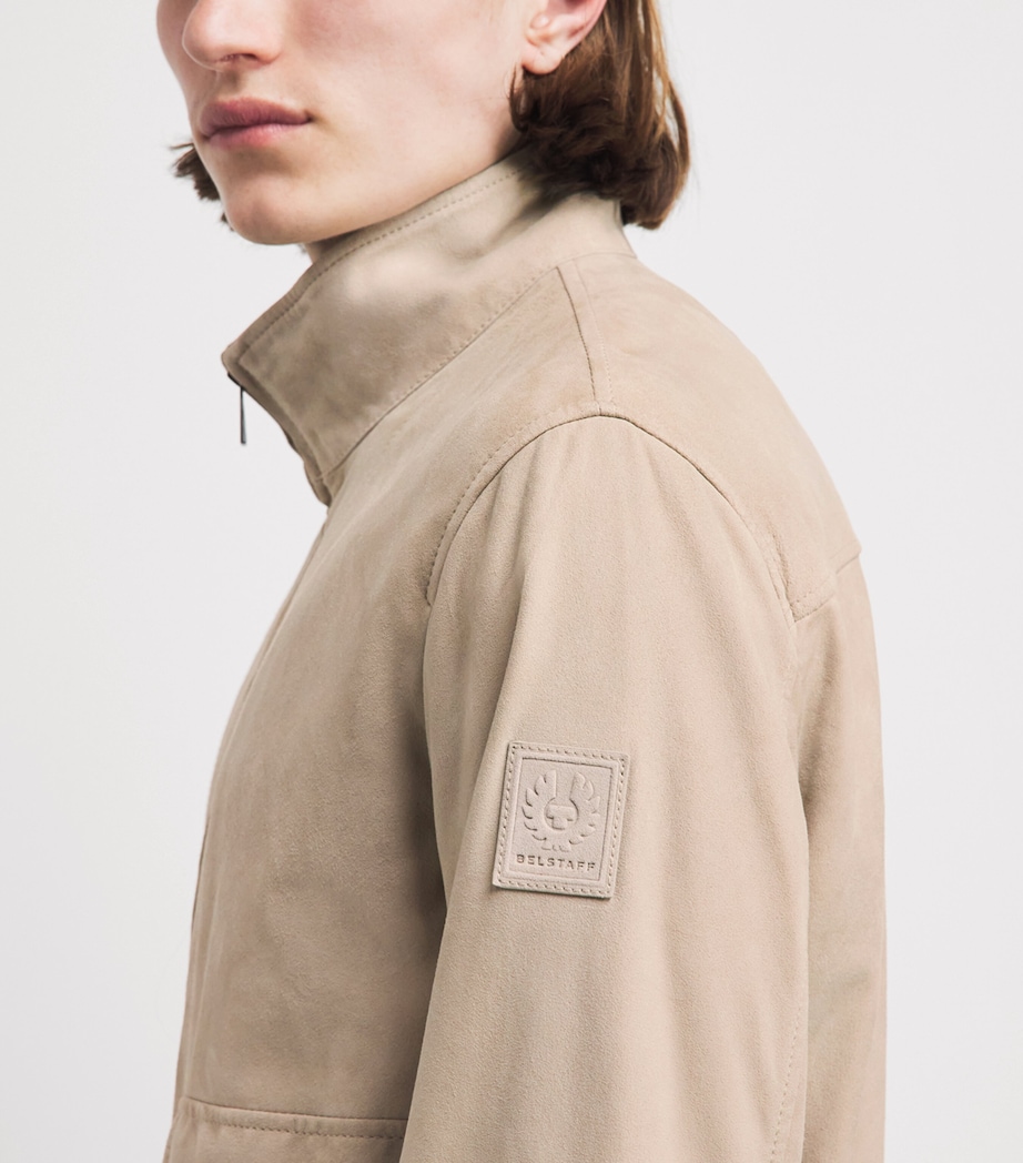 Belstaff Mens Suede Seaway Bomber Jacket Dark Sanddksnd Image 3