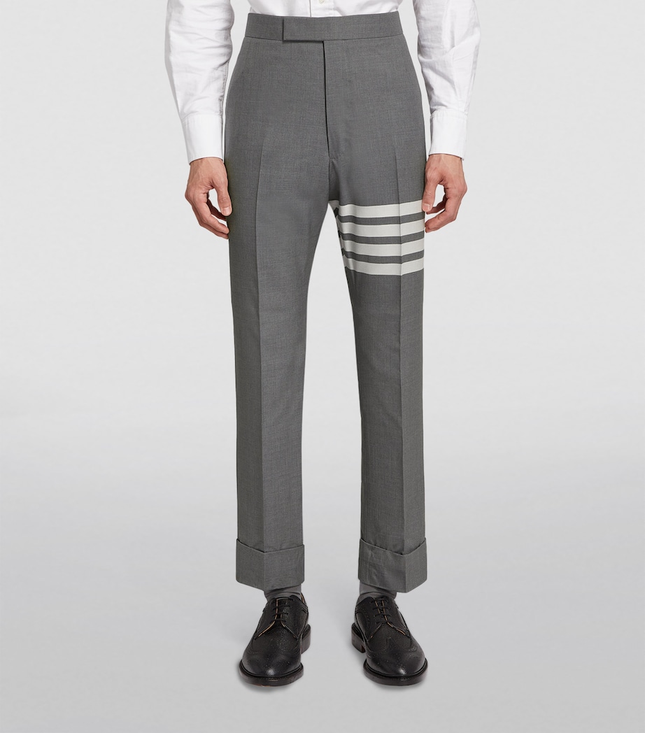 Wool 4-Bar Stripe Tailored Trousers MED GREY Image 3