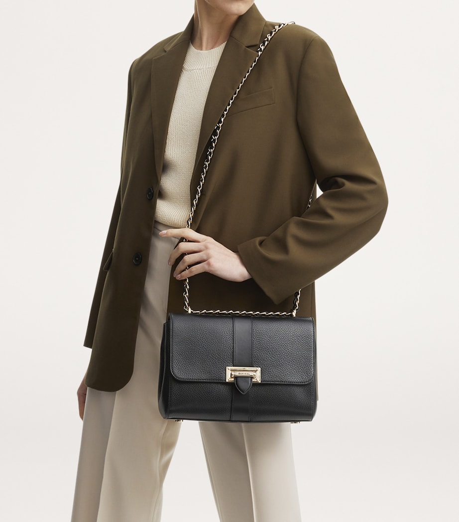 Large Leather Lottie Cross-Body Bag BLACK Image 6