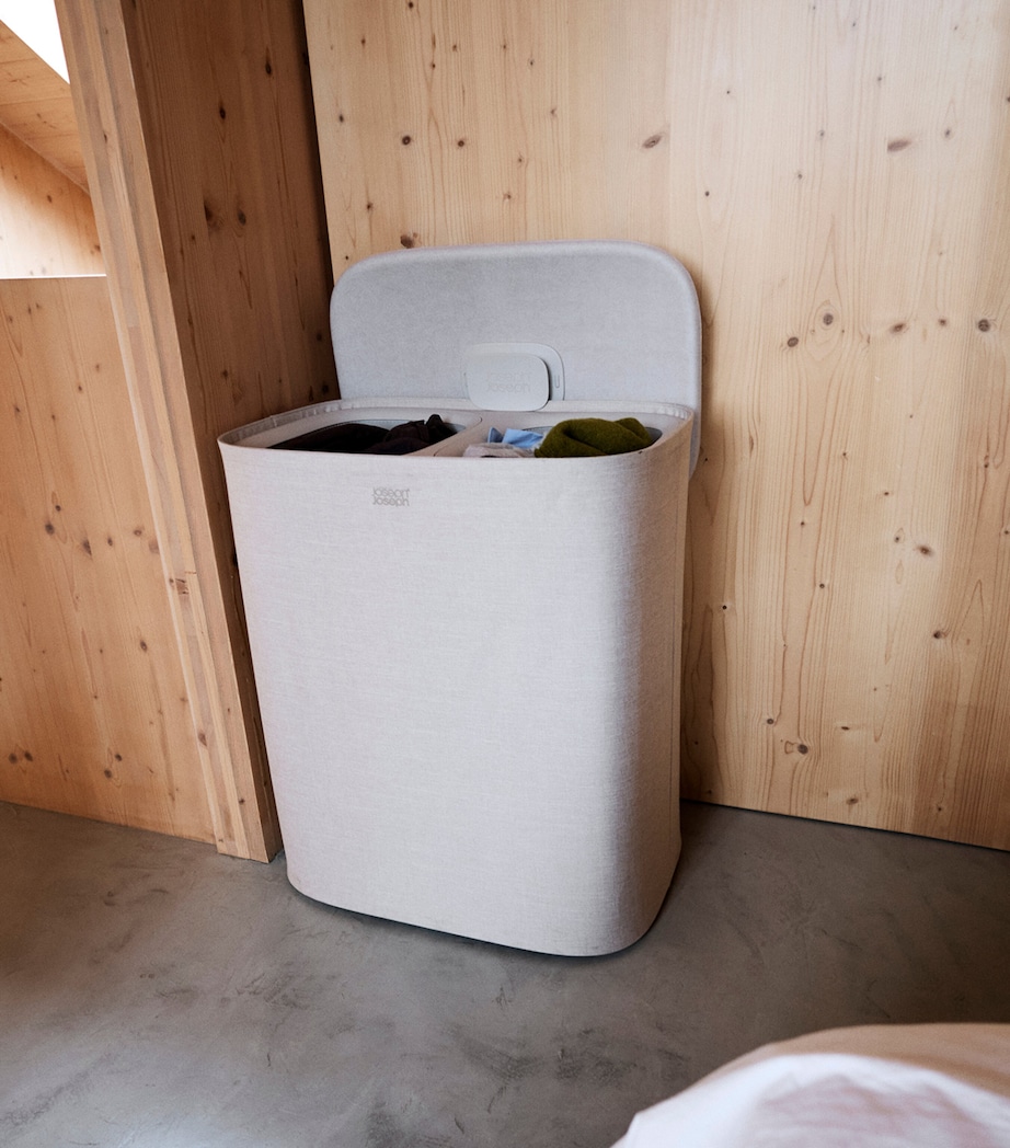 Joseph Joseph Total 2 Twin Laundry Basket (90L) Pale Mushroom Image 15