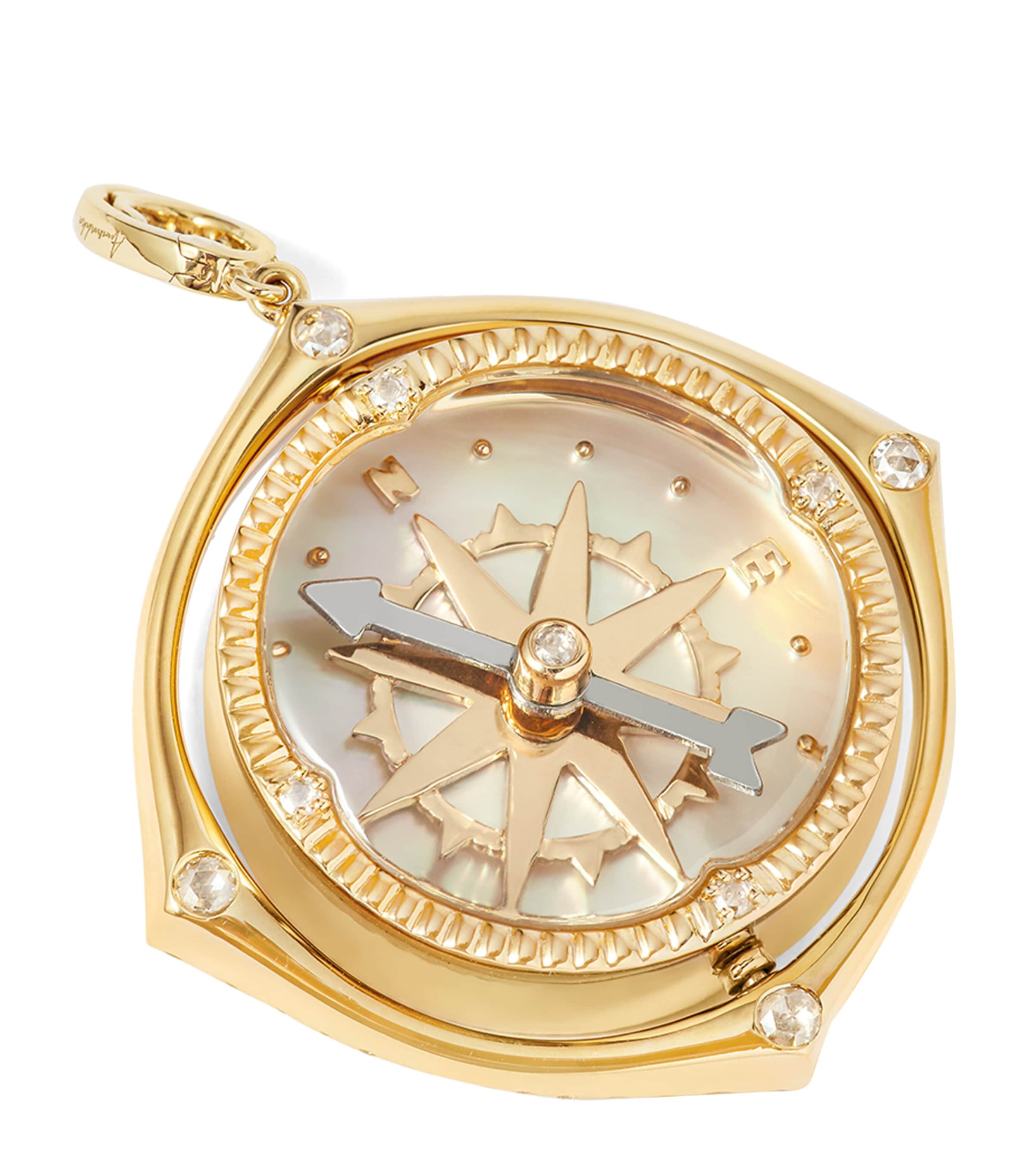 Yellow Gold and Diamond Mythology Spinning Compass Pendant YELLOW GOLD Image 4