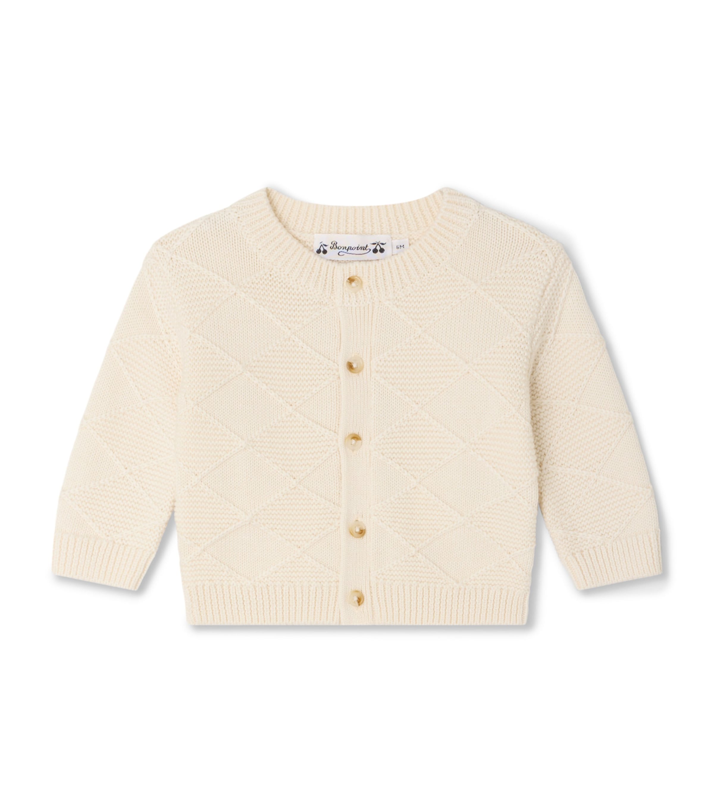 Bonpoint Cotton-Cashmere Louni Cardigan (6-18 Months) Ecru Image 1