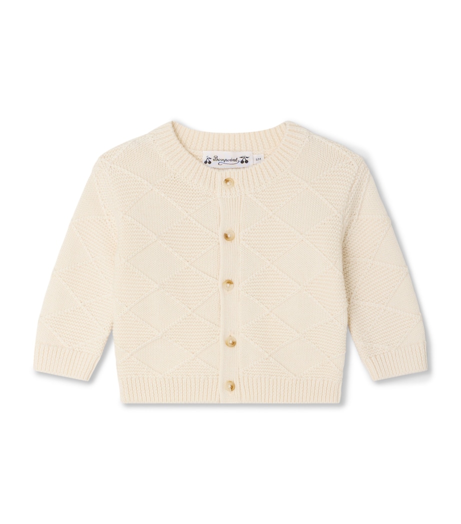 Bonpoint Cotton-Cashmere Louni Cardigan (6-18 Months) Ecru Image 1