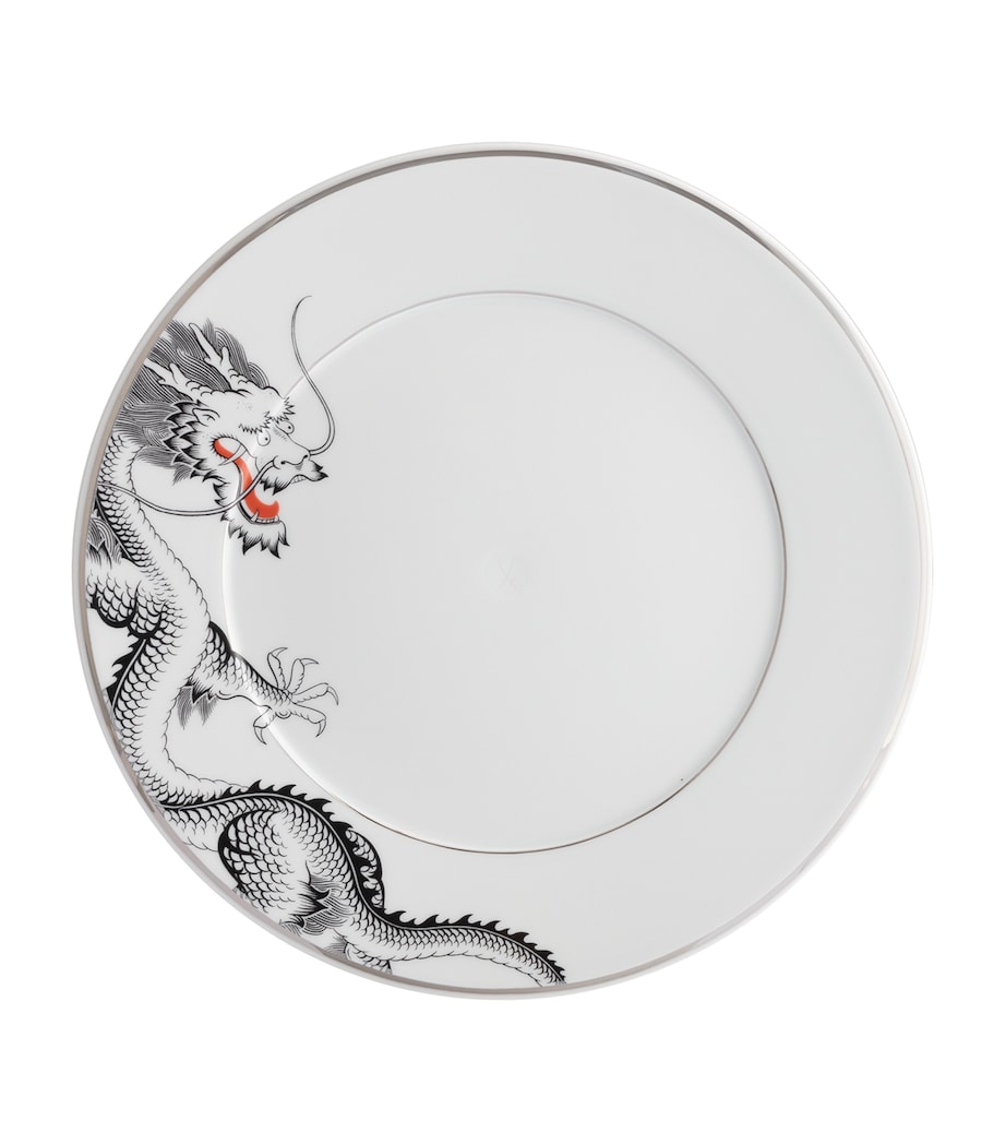 Porcelain-Platinum Lucky Dragon Dinner Plate (29cm) PLATINUM Image 1