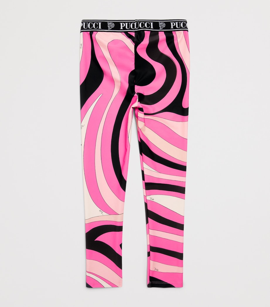 PUCCI Junior Marmo Print Leggings (4-14 Years) Rosa/marrone Image 2