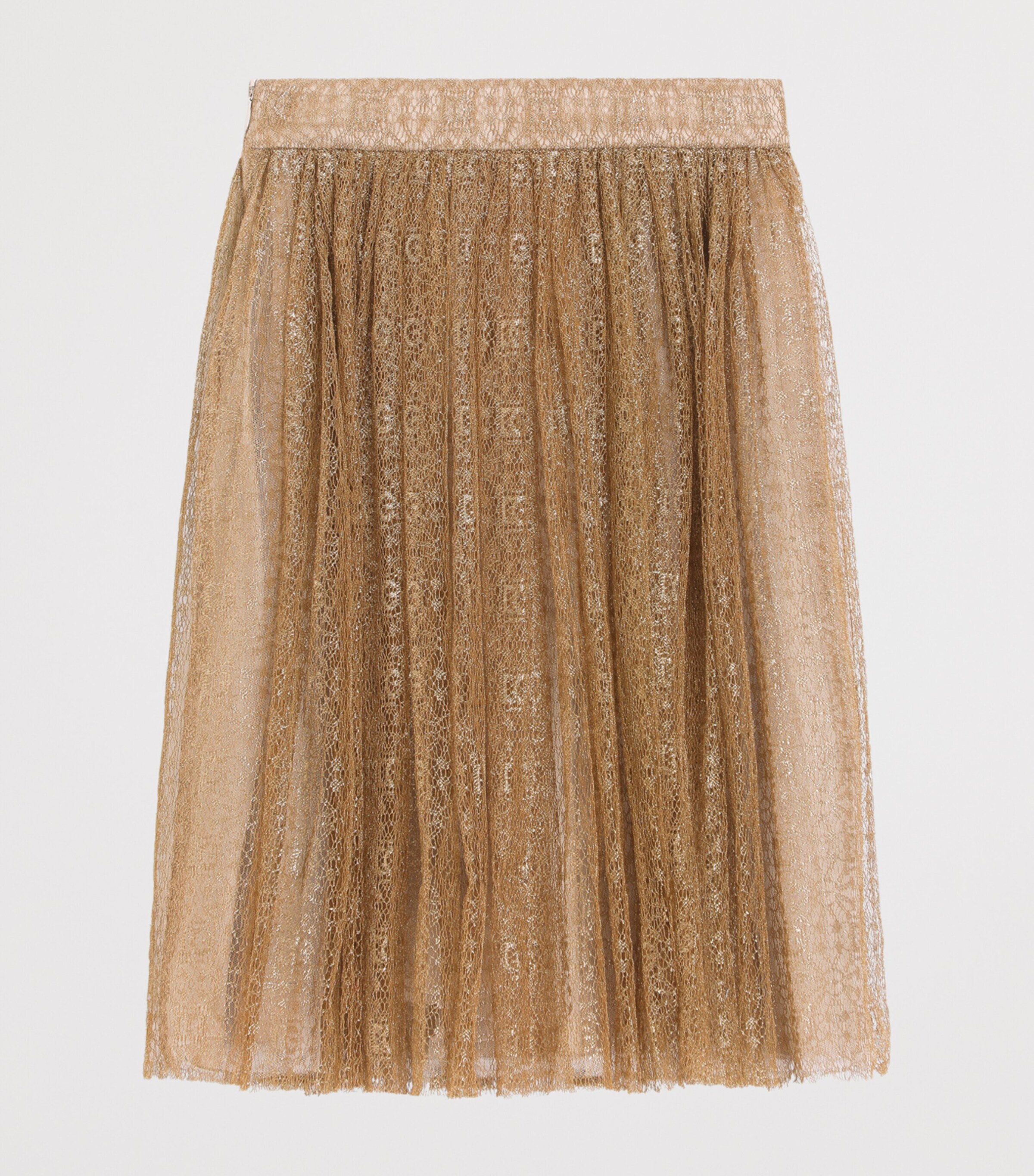 Dolce&Gabbana Kids Lace Metallic Skirt (8-12+ Years) Gold Image 2